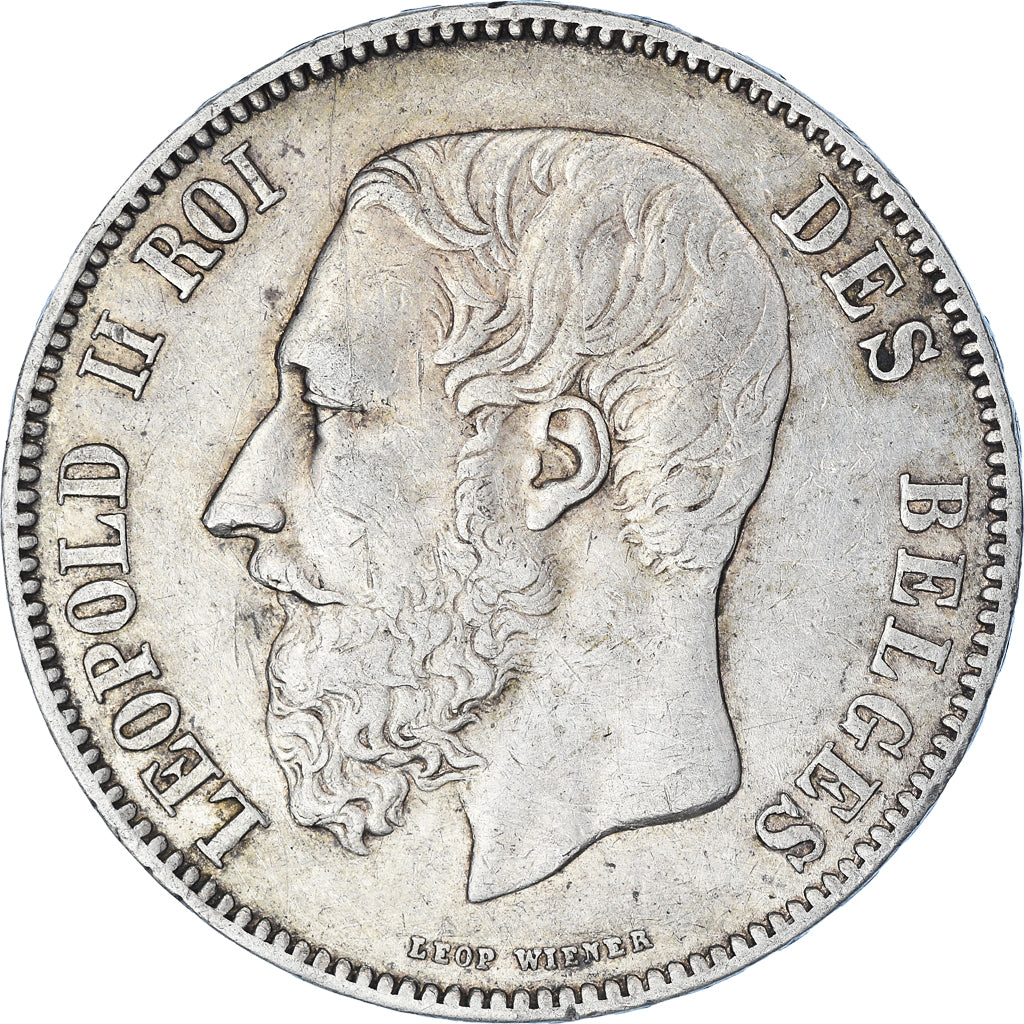 Coin, Belgium, Leopold II, 5 Francs, 5 Frank, 1868, EF(40-45), Silver, KM:24