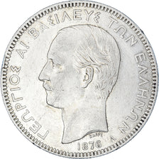 Coin, Greece, George I, 5 Drachmai, 1876, Paris, EF(40-45), Silver, KM:46
