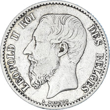 Münze, Belgien, Leopold II, Franc, 1886, S+, Silber, KM:28.1