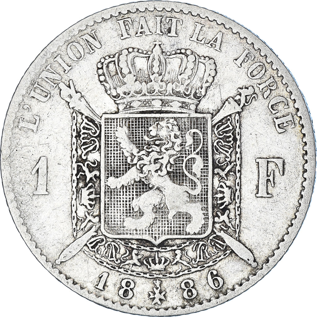 Coin, Belgium, Leopold II, Franc, 1886, VF(30-35), Silver, KM:28.1