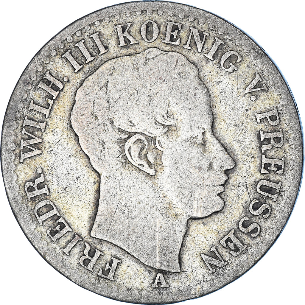 Coin, German States, PRUSSIA, Friedrich Wilhelm III, 1/6 Thaler, 1823, Berlin