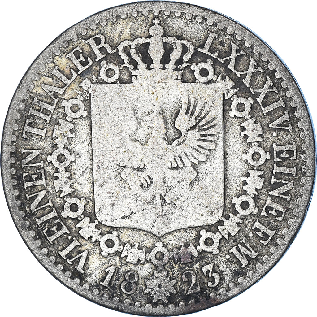 Coin, German States, PRUSSIA, Friedrich Wilhelm III, 1/6 Thaler, 1823, Berlin