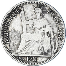 Münze, FRENCH INDO-CHINA, 10 Cents, 1911, Paris, S+, Silber