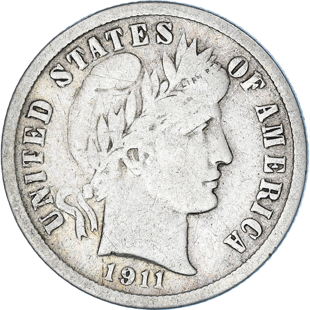 Moneta, Stati Uniti, Barber Dime, Dime, 1911, U.S. Mint, Denver, MB, Argento