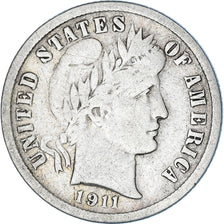Moneta, Stati Uniti, Barber Dime, Dime, 1911, U.S. Mint, Denver, MB, Argento