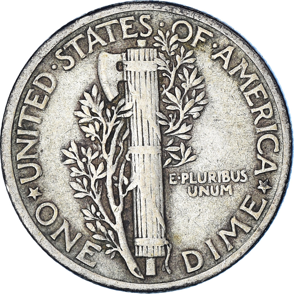 Moneta, Stati Uniti, Mercury Dime, Dime, 1944, U.S. Mint, Philadelphia, MB+