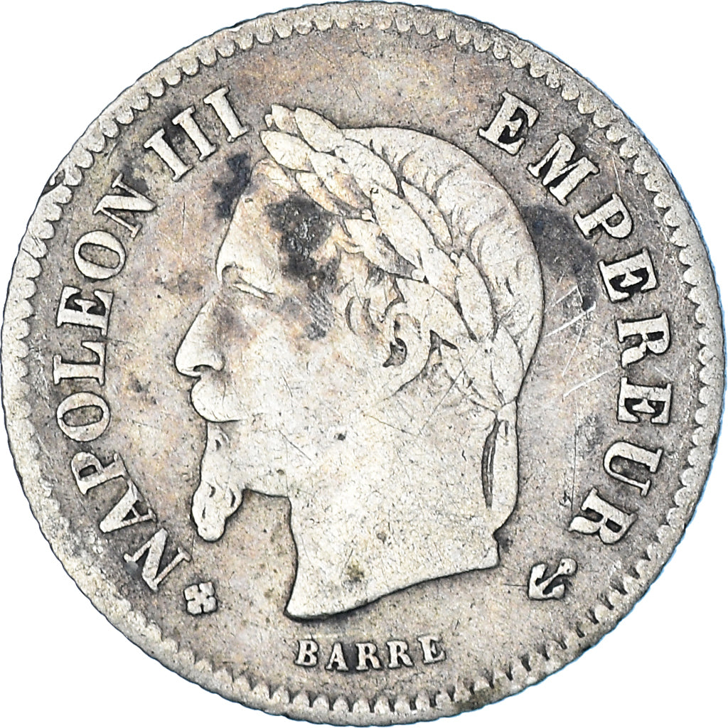 Monnaie, France, Napoleon III, 20 Centimes, 1867, Strasbourg, TB, Argent