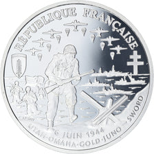 França, Normandy Invasion, Franc, 1993, Paris, Proof, MS(65-70), Dourado