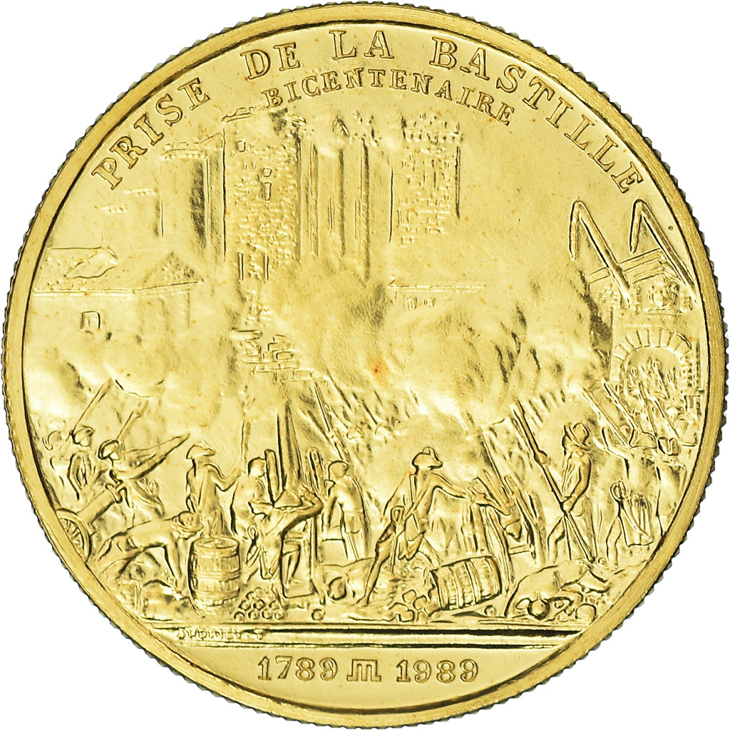 França, medalha, Quinta República Francesa, Révolution française, 1989
