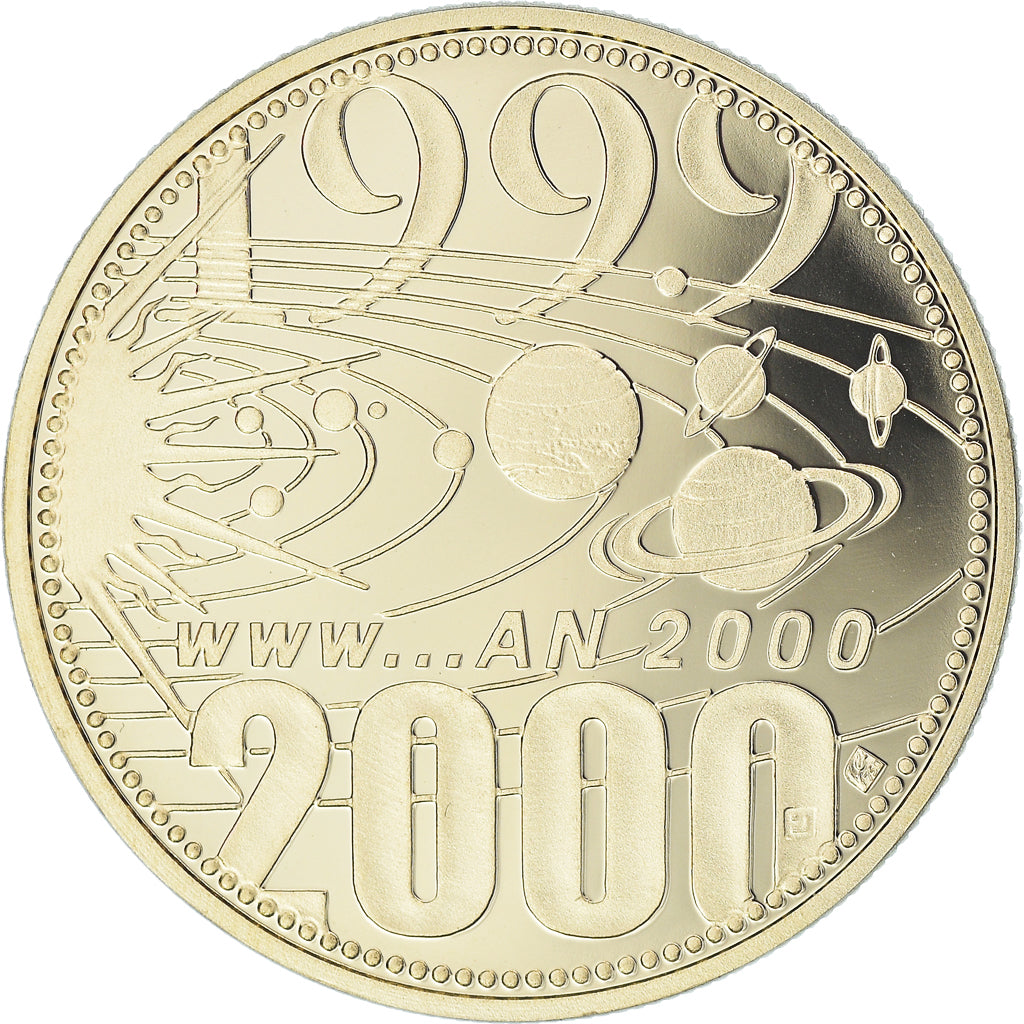 France, Medal, Ecu Europa, 2000, MS(65-70), Gold