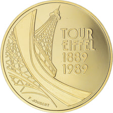 Coin, France, Tour Eiffel, 5 Francs, 1989, Paris, MS(65-70), Gold, KM:968b