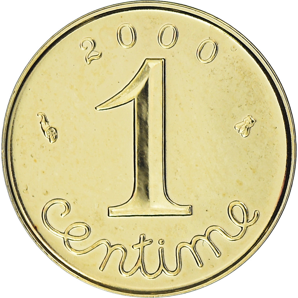 Coin, France, Épi, Centime, 2000, Paris, MS(65-70), Gold, KM:928a, Gadoury:91a