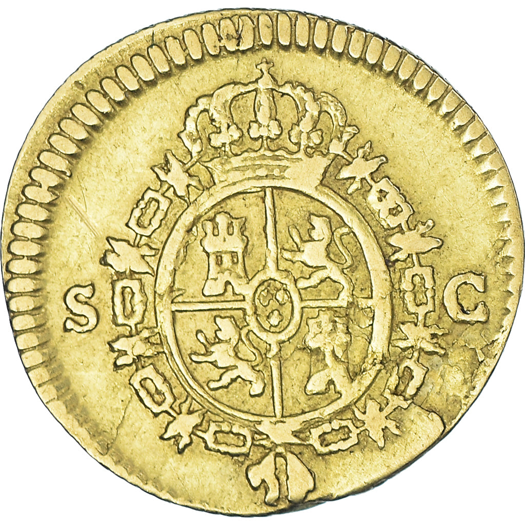 Munten, Spanje, Charles III, 1/2 Escudo, 1788, Seville, FR, Goud, KM:425.2
