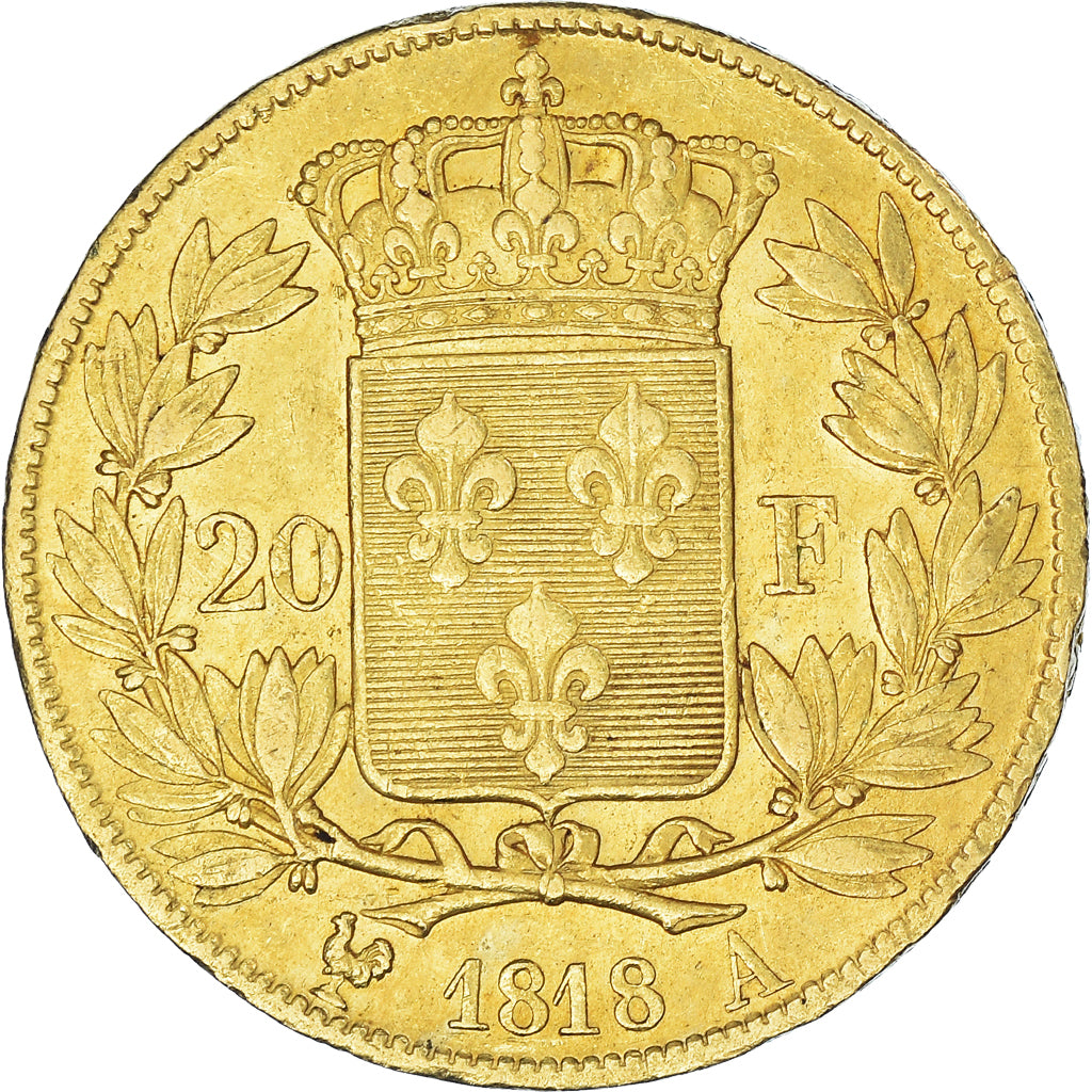 Monnaie, France, Louis XVIII, 20 Francs, 1818, Paris, TTB, Or, Gadoury:1028