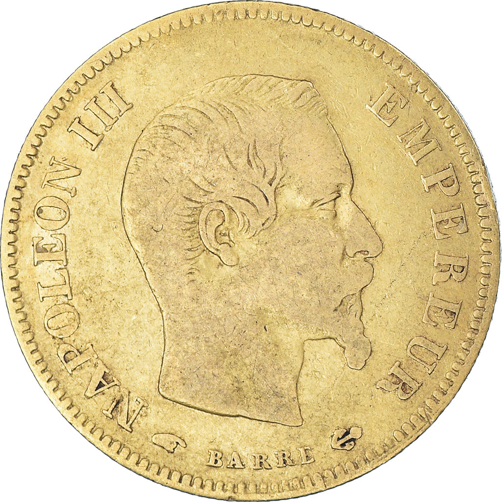 Münze, Frankreich, Napoleon III, 10 Francs, 1857, Paris, S, Gold, KM:784.3