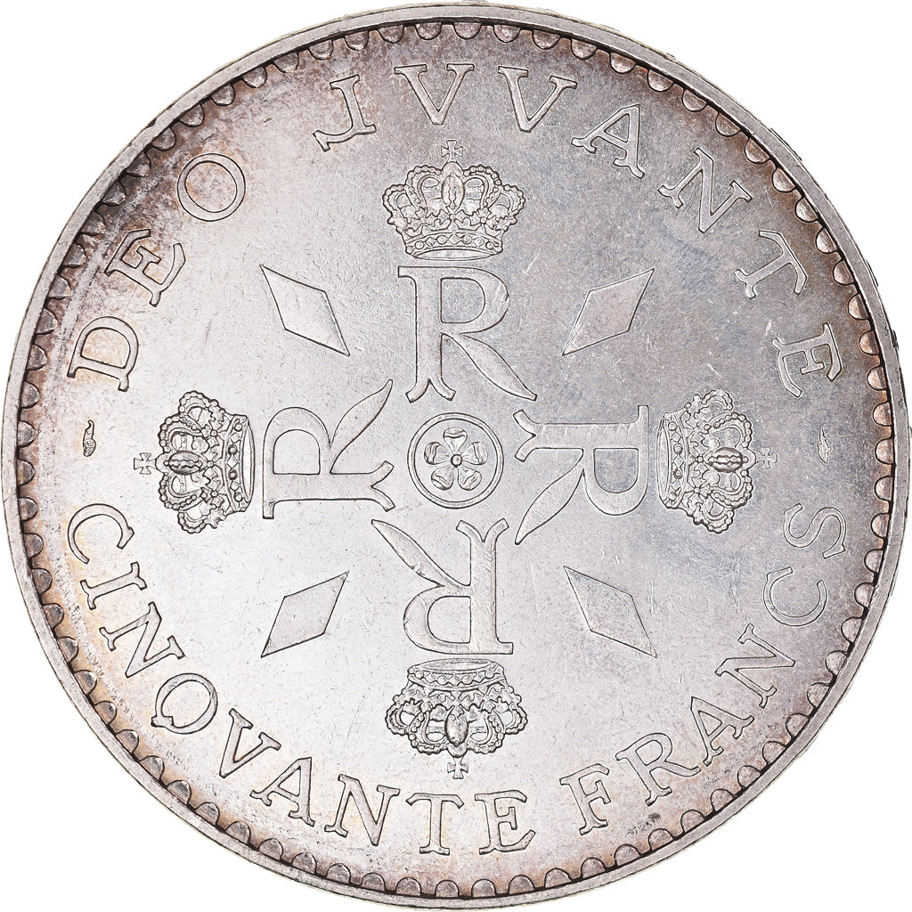 Coin, Monaco, Rainier III, 50 Francs, 1974, MS(60-62), Silver, KM:152.1