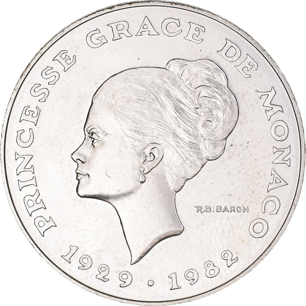 Coin, Monaco, 10 Francs, 1982, ESSAI, MS(65-70), Silver, KM:E73, Gadoury:MC158
