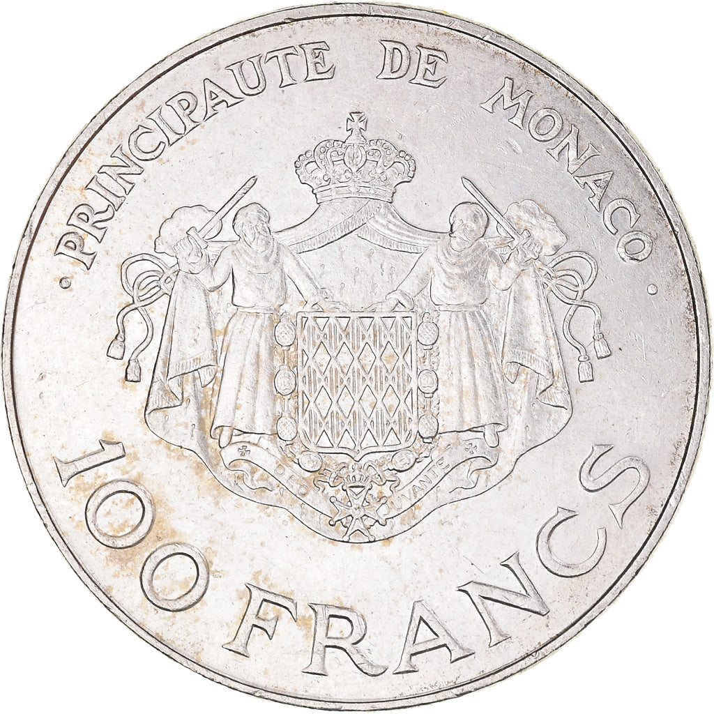 Coin, Monaco, Rainier III, 100 Francs, 1982, AU(50-53), Silver, KM:161