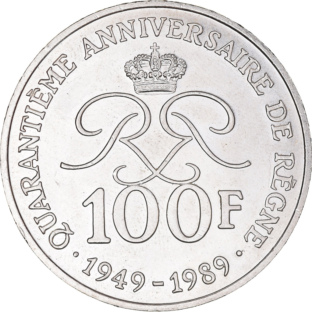 Coin, Monaco, Rainier III, 100 Francs, 1989, MS(60-62), Silver, KM:164