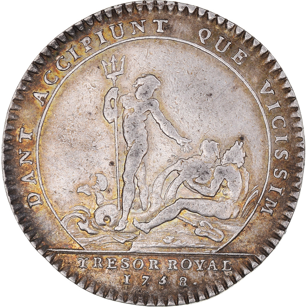 Frankreich, betaalpenning, Royal, Louis XV, Trésor Royal, History, 1758