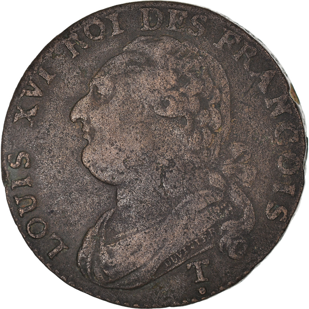 Moeda, França, Louis XVI, 12 Deniers, 1792, Saumur, EF(40-45), Bronze