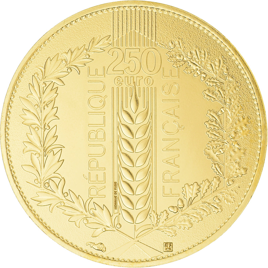 França, 250 Euro, Natures de France, Laurier, 2021, Paris, MS(65-70), Dourado