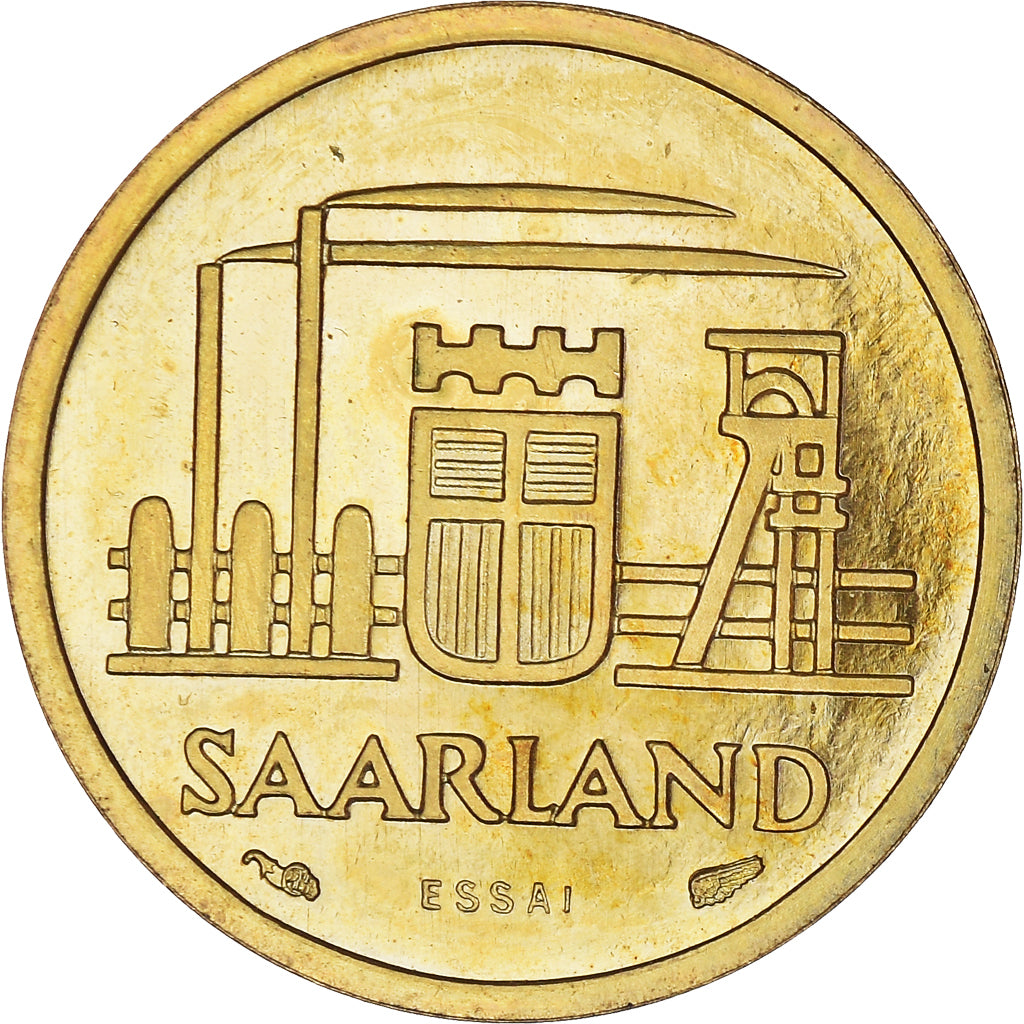 Monnaie, Saare, 10 Franken, 1954, Paris, ESSAI, FDC, Bronze-Aluminium, KM:E1