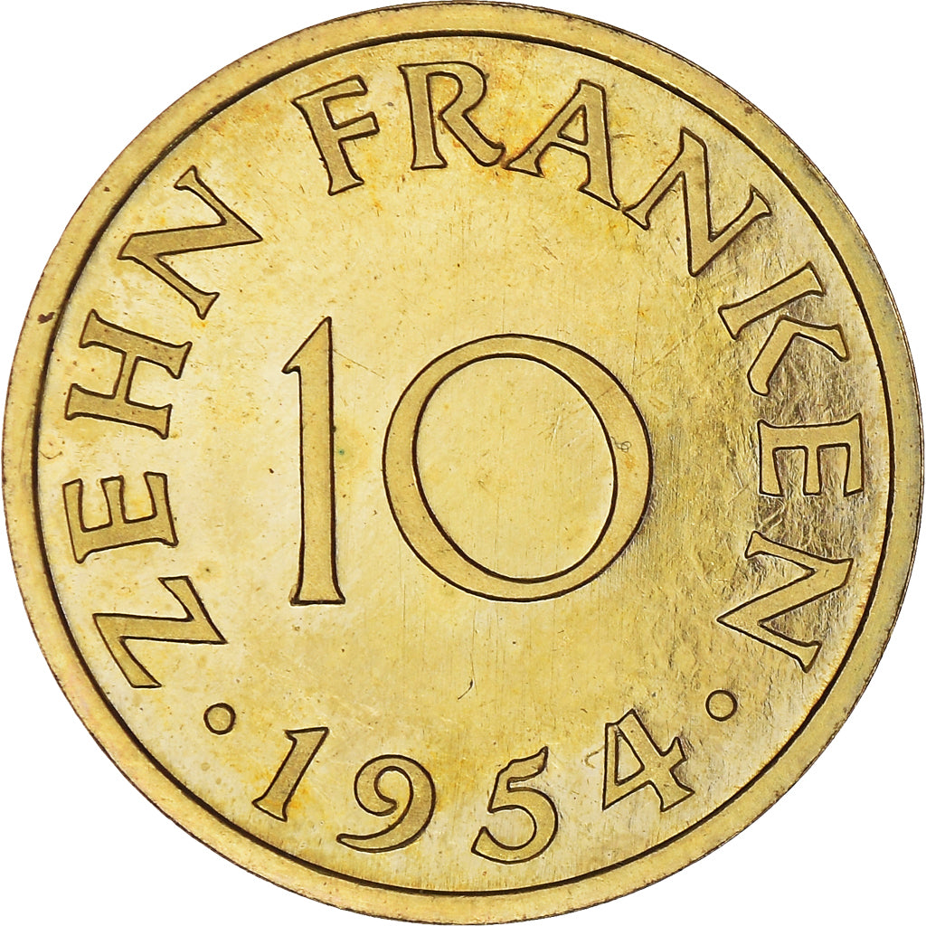 Monnaie, Saare, 10 Franken, 1954, Paris, ESSAI, FDC, Bronze-Aluminium, KM:E1
