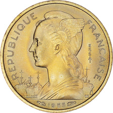 Coin, Réunion, 10 Francs, 1955, Paris, ESSAI, MS(65-70), Aluminum-Bronze