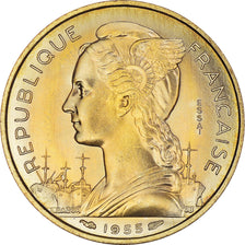 Coin, Réunion, 20 Francs, 1955, Paris, ESSAI, MS(65-70), Aluminum-Bronze