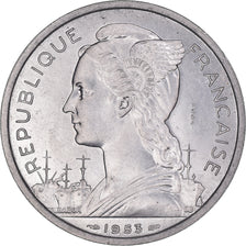 Coin, Madagascar, 5 Francs, 1953, Paris, ESSAI, MS(65-70), Aluminum, KM:E3