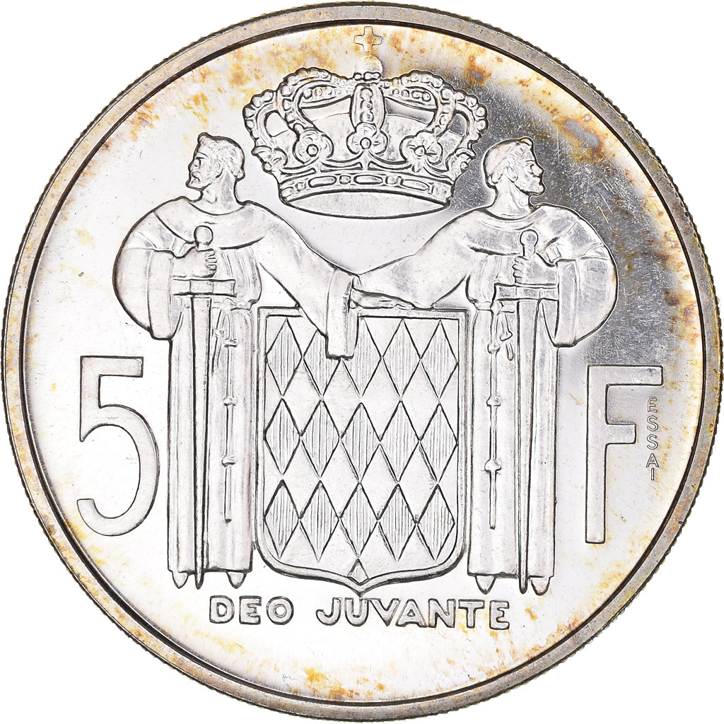 Coin, Monaco, Rainier III, 5 Francs, 1960, Paris, ESSAI, MS(65-70), Silver