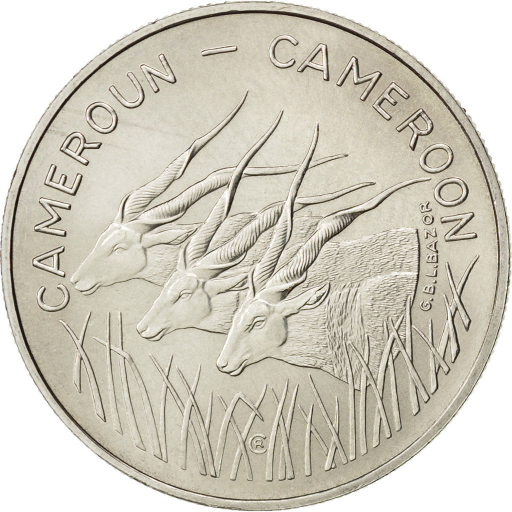 CAMEROON, 100 Francs, 1975, Paris, KM #E16, MS(63), Nickel, 7.03