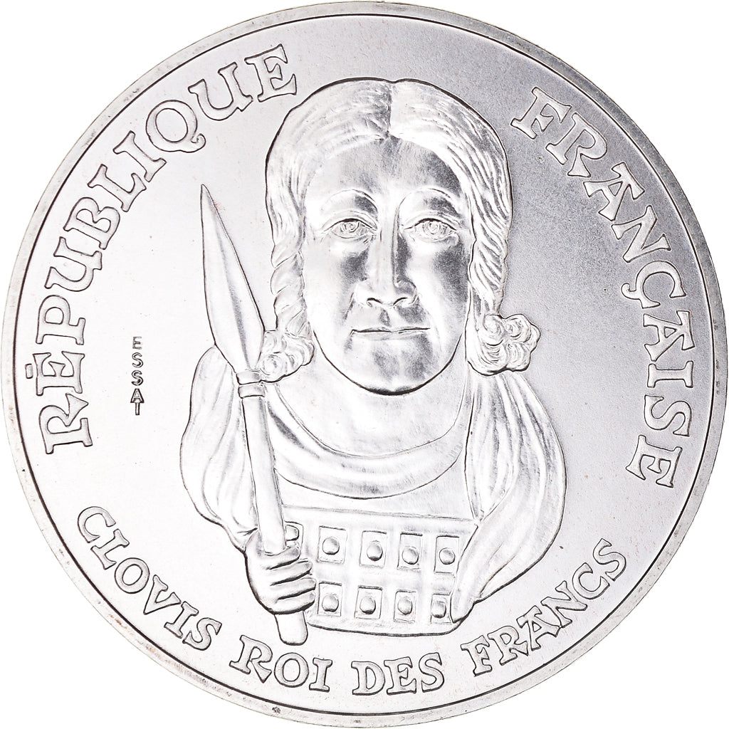 Coin, France, Clovis, 100 Francs, 1996, ESSAI, MS(65-70), Silver