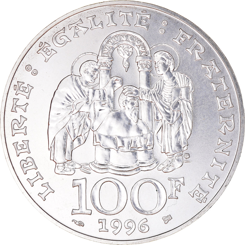 Coin, France, Clovis, 100 Francs, 1996, ESSAI, MS(65-70), Silver