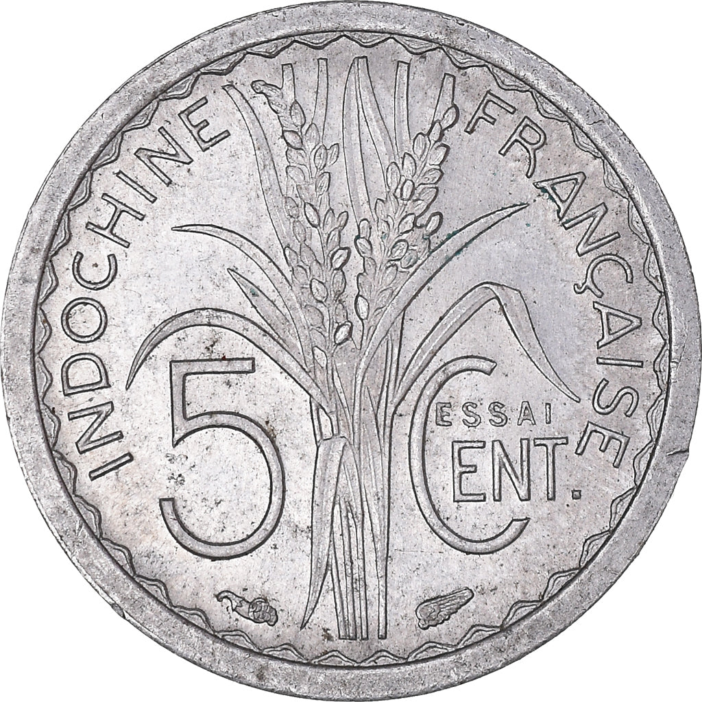 Munten, FRANS INDO-CHINA, 5 Cents, 1946, Paris, ESSAI, UNC, Aluminium, KM:E40