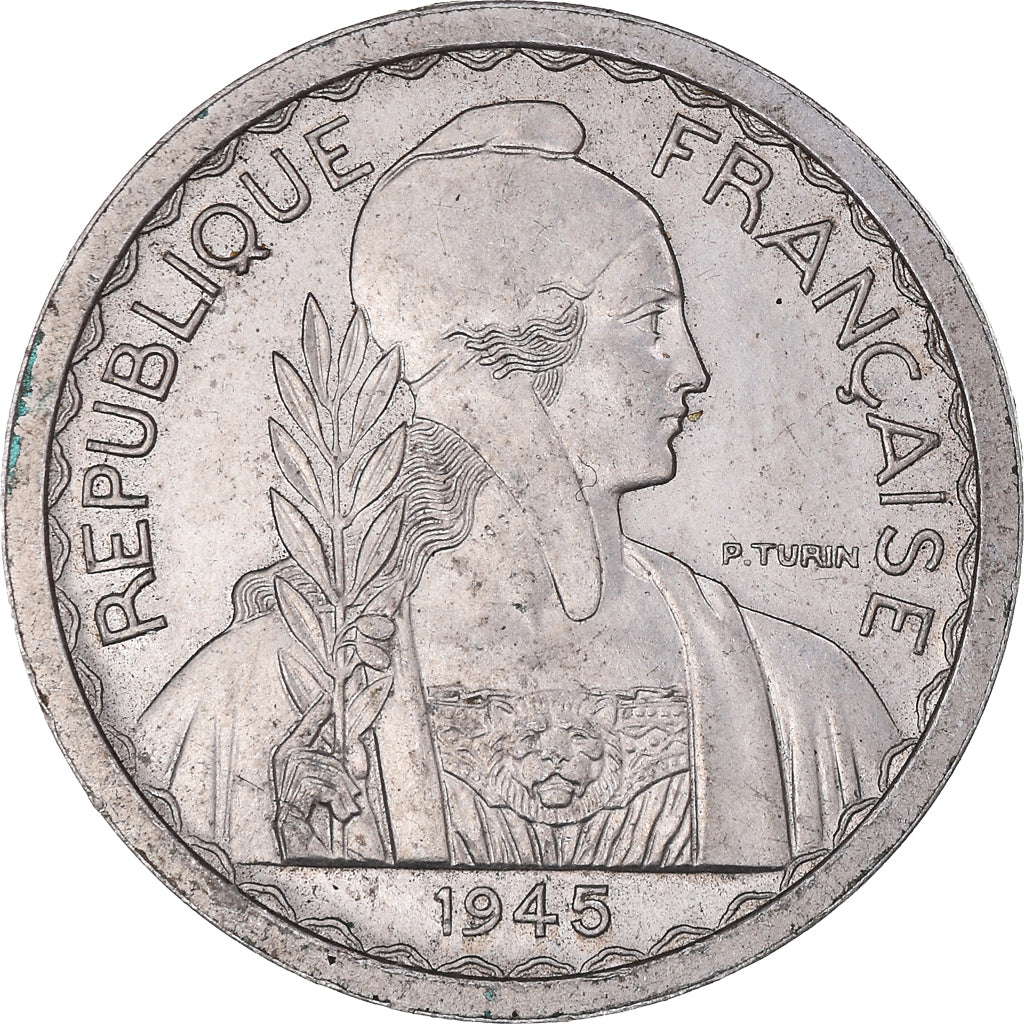 Moeda, INDOCHINA FRANCESA, 10 Cents, 1945, Paris, ENSAIO, MS(63), Alumínio