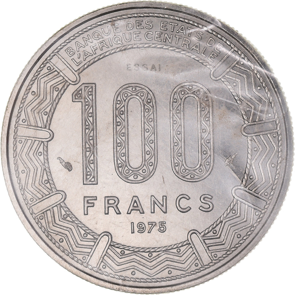 Coin, Cameroon, 100 Francs, 1975, Paris, ESSAI, MS(65-70), Nickel, KM:E16