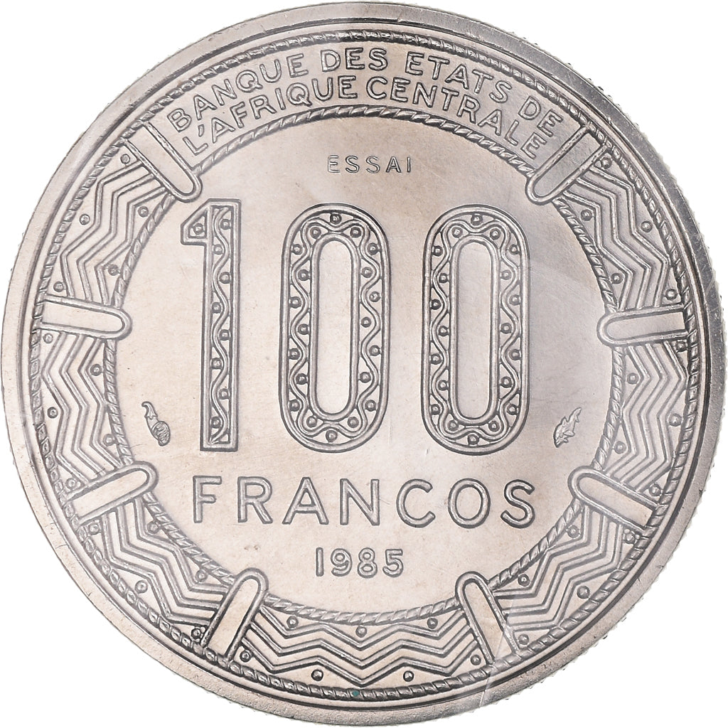 Coin, Equatorial Guinea, 100 Francos, 1985, ESSAI, MS(65-70), Nickel, KM:E31