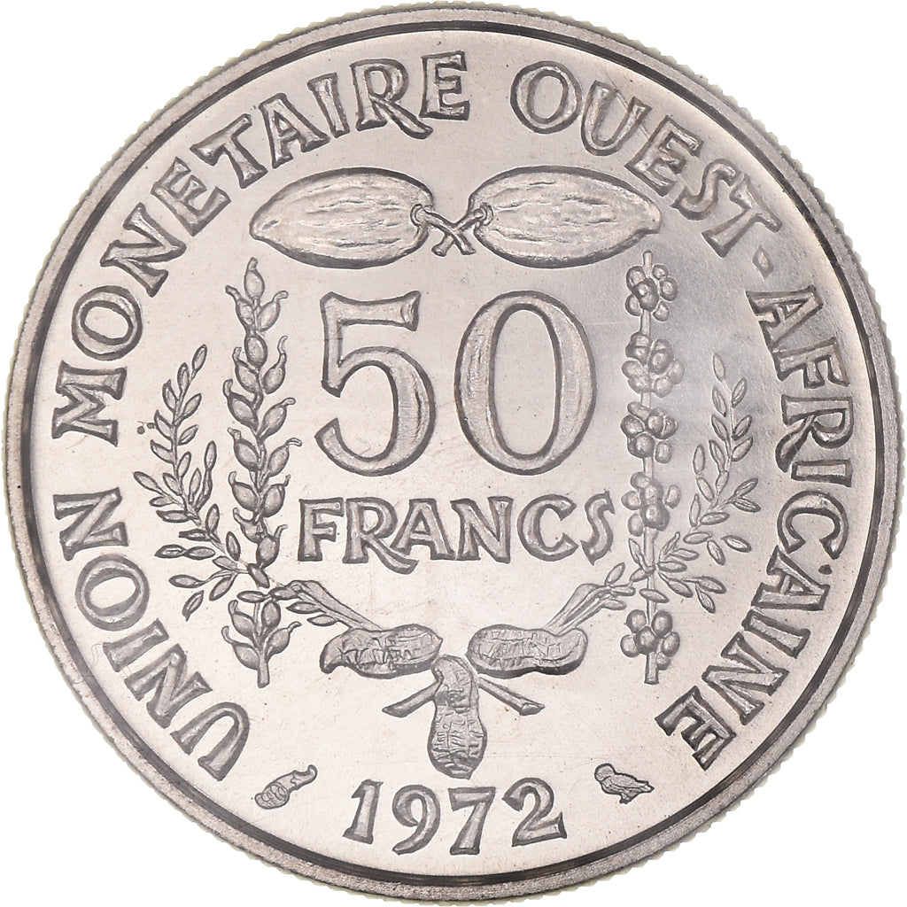 Coin, West African States, 50 Francs, 1972, Paris, ESSAI, MS(65-70)