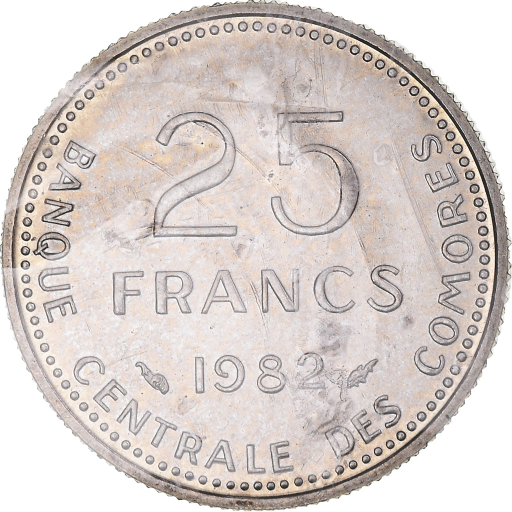 Coin, Comoros, 25 Francs, 1982, Paris, ESSAI, MS(65-70), Nickel, KM:E8
