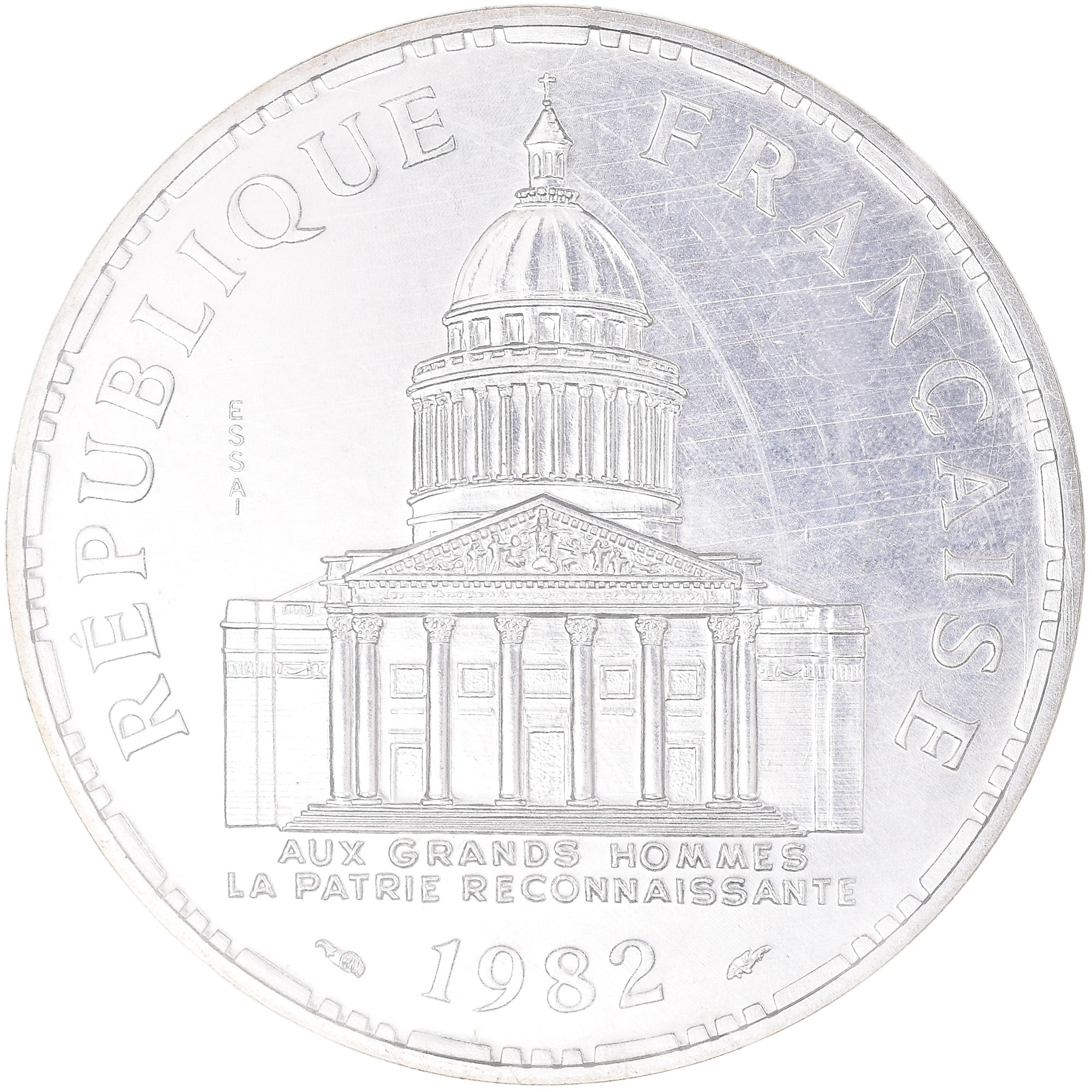 Coin, France, Panthéon, 100 Francs, 1982, ESSAI, MS(65-70), Silver