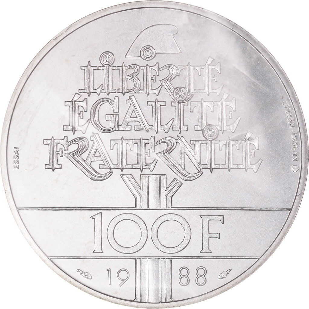 Coin, France, Fraternité, 100 Francs, 1988, ESSAI, MS(65-70), Silver, KM:E141