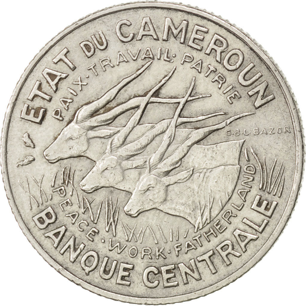CAMEROON, 100 Francs, 1967, Paris, KM #14, EF(40-45), Nickel, 25.5, 12.00