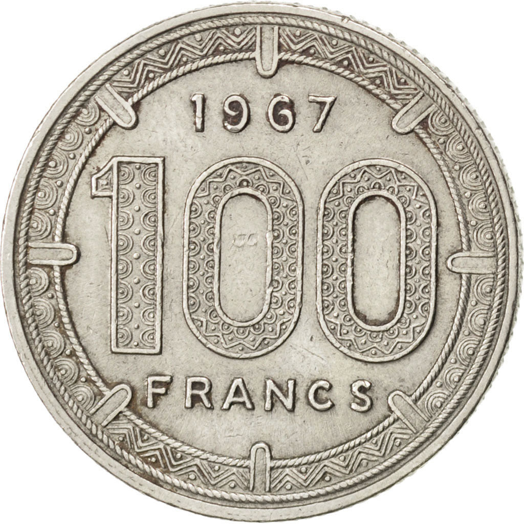 CAMEROON, 100 Francs, 1967, Paris, KM #14, EF(40-45), Nickel, 25.5, 12.00