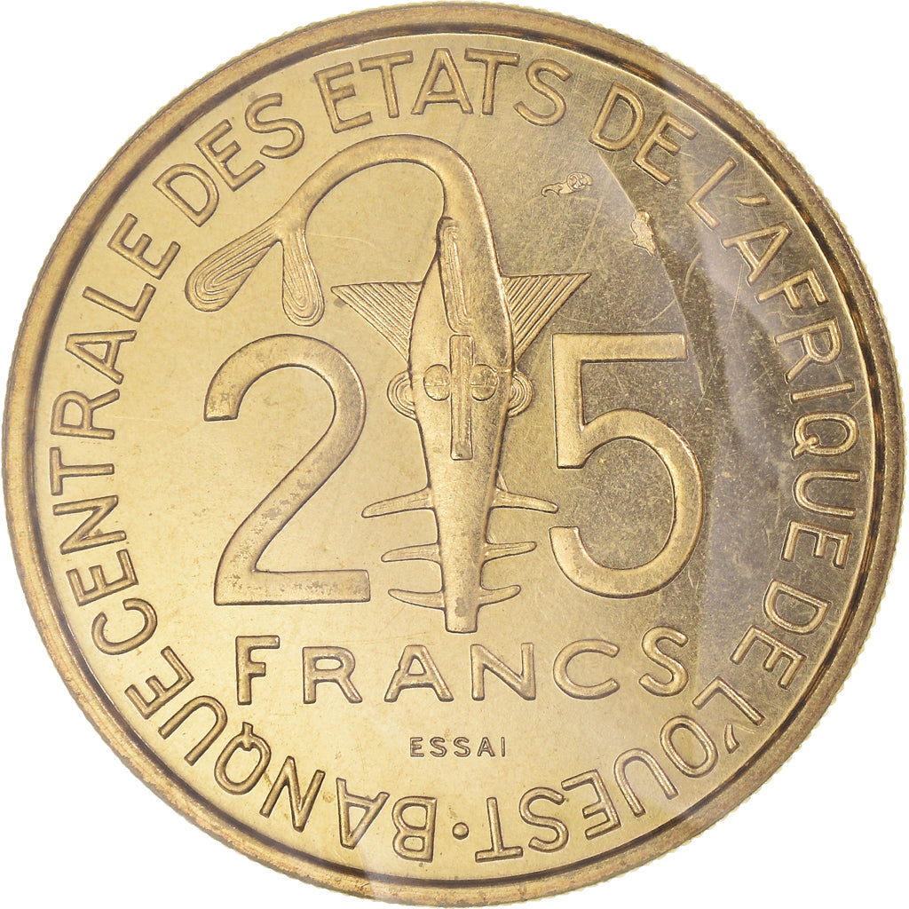 Moneta, Kraje Afryki Zachodniej, 25 Francs, 1970, Paris, PRÓBA, MS(65-70)