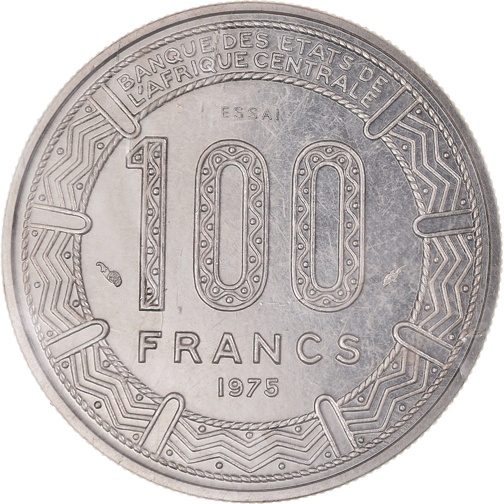 Coin, Congo Republic, 100 Francs, 1975, Paris, ESSAI, MS(65-70), Nickel, KM:E3