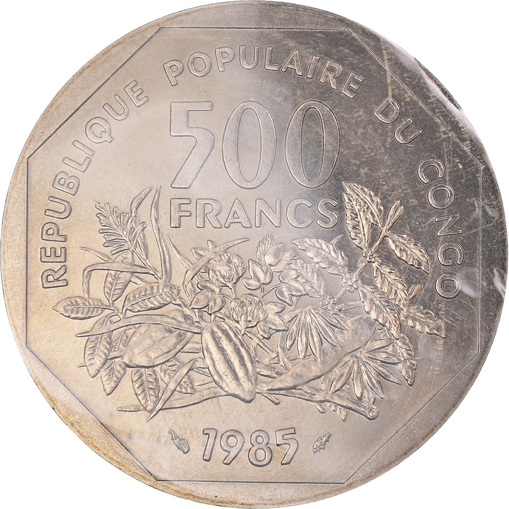 Coin, Congo Republic, 500 Francs, 1985, Paris, ESSAI, MS(65-70), Nickel, KM:E5