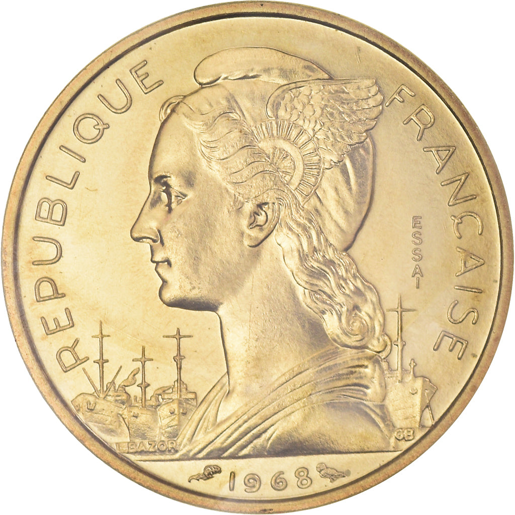 Moneta, FRANCUSKIE TERYTORIUM AFARÓW i ISÓW, 20 Francs, 1968, Paris, PRÓBA