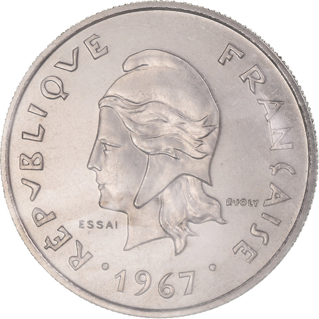 Moneta, Nuove Ebridi, 10 Francs, 1967, Paris, ESSAI, FDC, Nichel, KM:E2